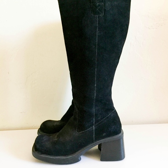 womens tall black suede boots
